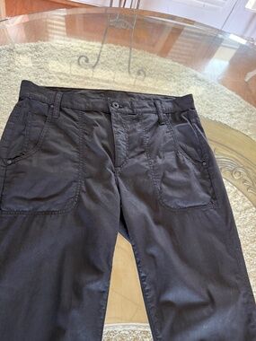 Vince Relaxed Women's Pants Size 28 Black Soft Dark Drape Cotton Utility